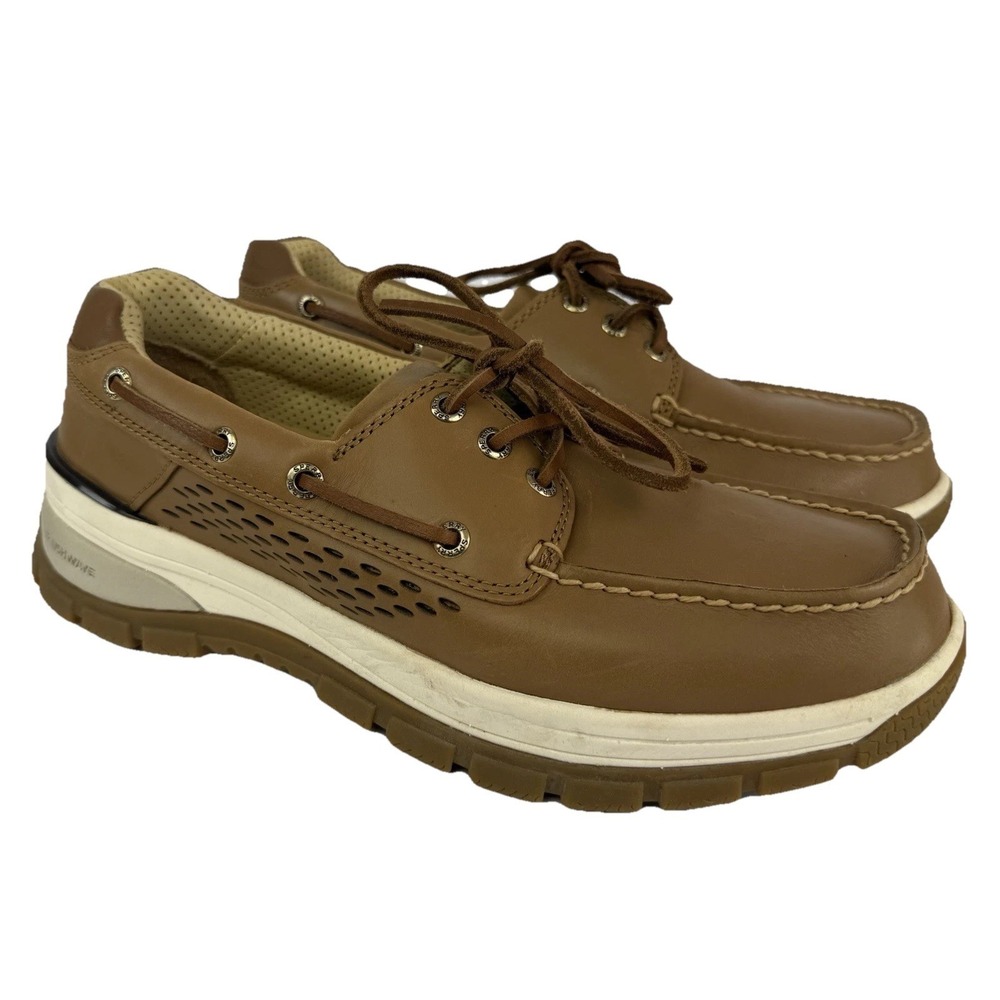 Sperry Gold Cup Billfish Plushwave Tan Leather Boat Shoe STS25063 Mens Size 9.5
